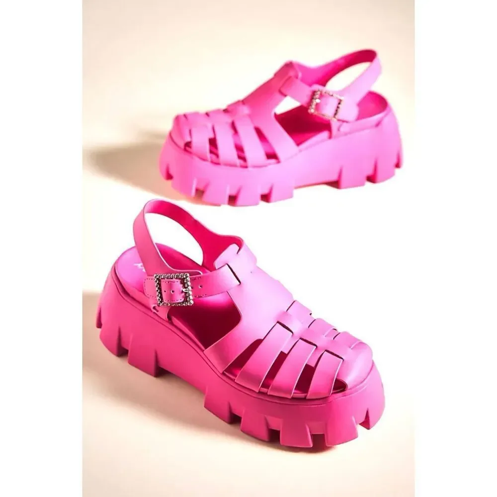 Circus NY by Sam Edelman Alyson Lug Sole Fisherman Pink Platform Sandal's 6.5US